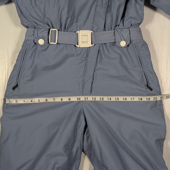 Vintage Bogner Ski Suit Womens 12 Blue One Piece Snowsuit Belted Puffer Retro - Picture 11 of 16